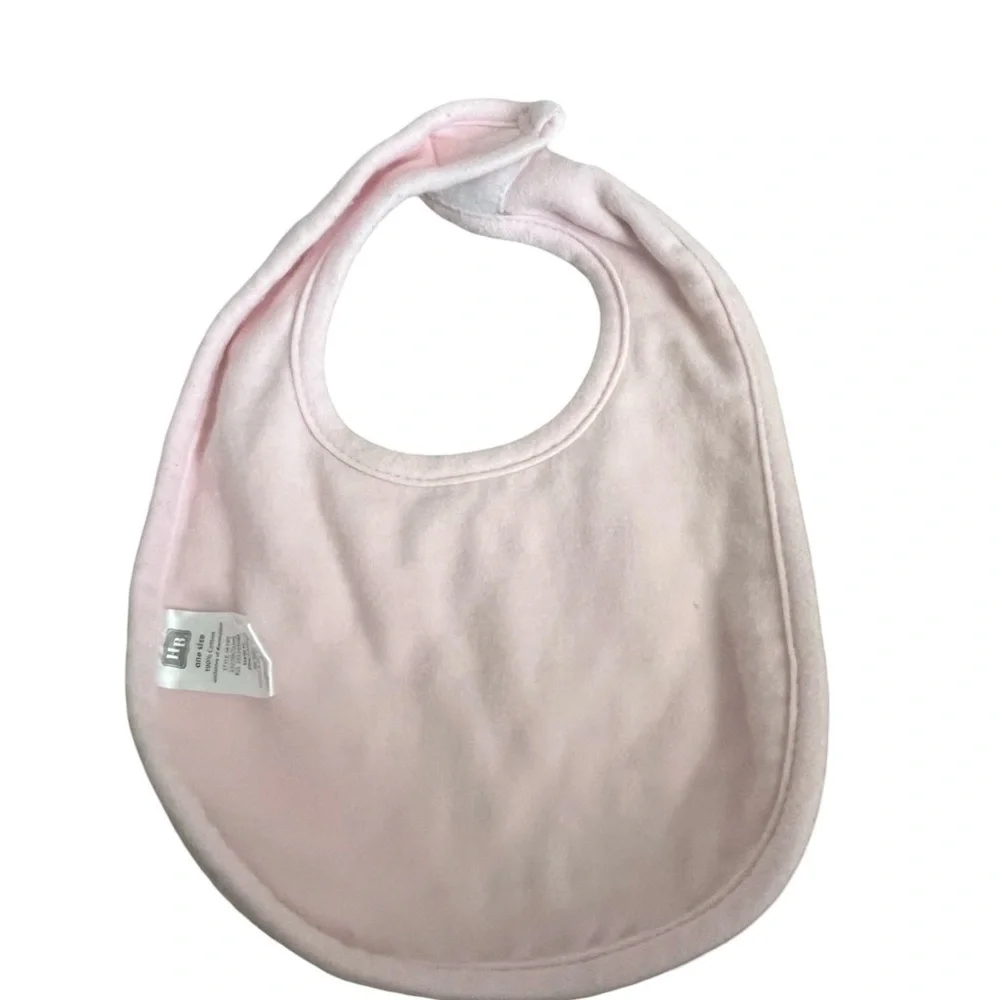 Bundle of Baby Girl Bibs. 5 Pair. Clothe colorful Pink, White and Blue.